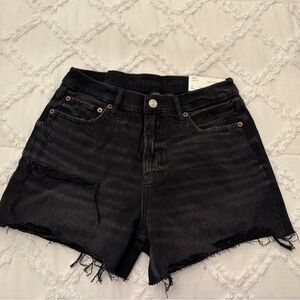 American Eagle Outfitters Black Ripped Jean Shorts